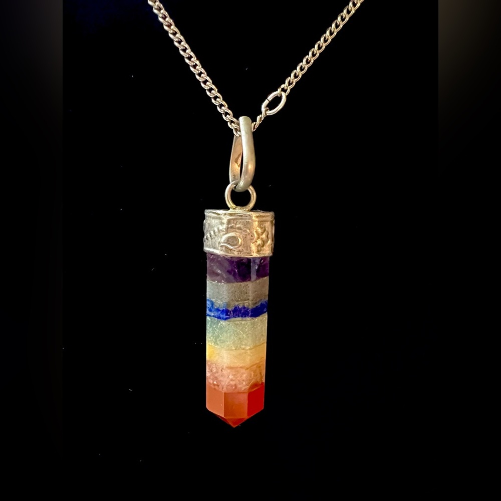 Rainbow Chakra Crystal Pendant Necklace